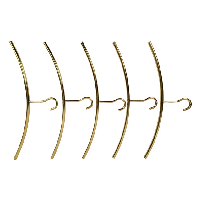 Vintage Brass Clothes Hangers, Italy, 1970s, Set of 5 For Sale