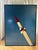 Blue Late 20th Century Large Vintage Illustration Painting of a Rocket Oil on Masonite Framed For Sale - Image 8 of 8