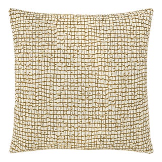 Scalamandre 22" x 22" Troya Beach Outdoor Pillow in Gold For Sale