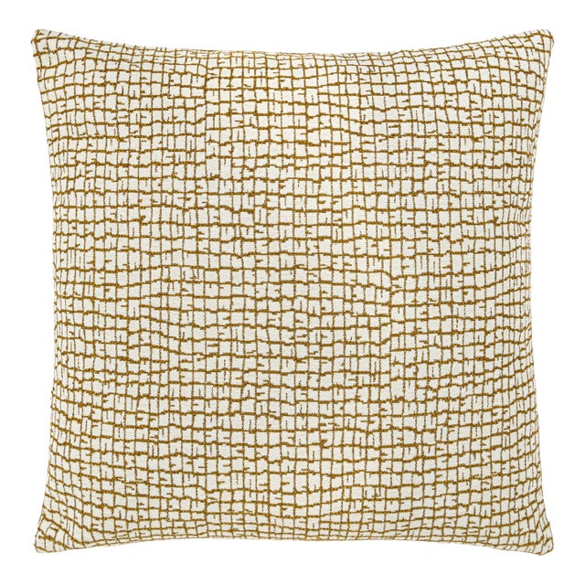 Scalamandre 22" x 22" Troya Beach Outdoor Pillow in Gold For Sale