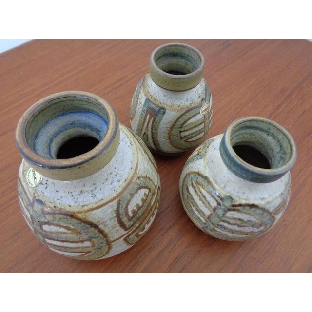 Danish Studio Ceramic Vases by Noomi Backhausen for Soholm Stentoj, 1970s, Set of 3 For Sale - Image 4 of 10