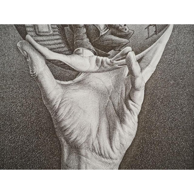 MC Escher, Hand with Reflective Globe, Facsimile of the Original Engraving For Sale - Image 8 of 10