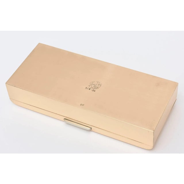 1930's Art Deco Bronze and Silver Plate Hinged Signed Box For Sale - Image 9 of 11