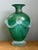 Vintage Green Art Glass Vase With Relief Faces For Sale In West Palm - Image 6 of 12