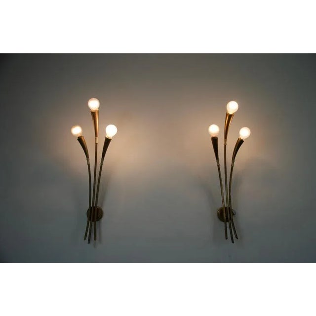 Brass Wall Lamps by Oscar Torlasco for Arredoluce, Italy, 1960s, Set of 2 For Sale - Image 14 of 17