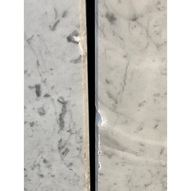 Minimalist Post-Modern Round White Marble Dining Table + Cylindrical (Italy) For Sale - Image 9 of 10