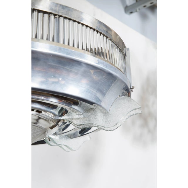 Large French Modernist Circular Chandelier, Petitot For Sale In New York - Image 6 of 11