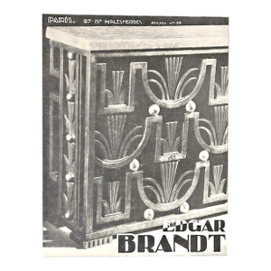 1931 Rare French Art Deco Edgar Brandt Ironworks Design Print, Matted