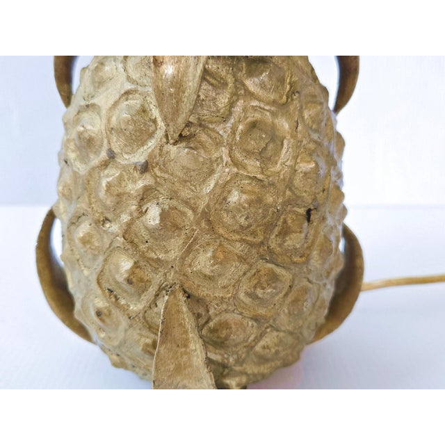 Vintage Pineapple Table Lamp in Gilded Bronze from Maison Jansen, 1970s For Sale - Image 11 of 13