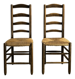 Set of Rustic Modern Brutalist Chairs, France, 1950s