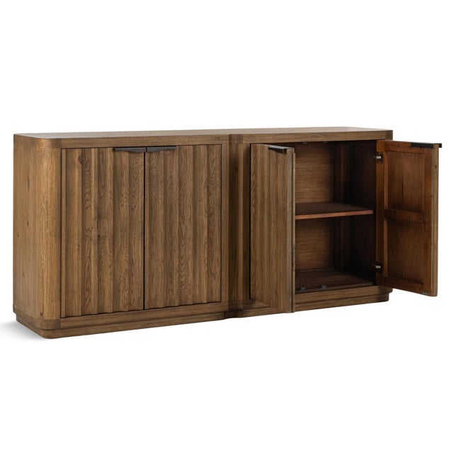 Mid-Century Modern Carson Oak Fluted Sideboard Credenza For Sale - Image 3 of 8