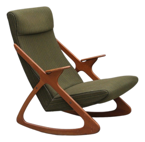 Mid 20th Century Danish Modern Atomic Highback Teak Rocking Chair