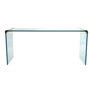 Mid-Century Modern Brass and Glass Console by Leon Rosen for Pace Collection For Sale