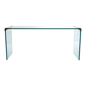 Mid-Century Modern Brass and Glass Console by Leon Rosen for Pace Collection
