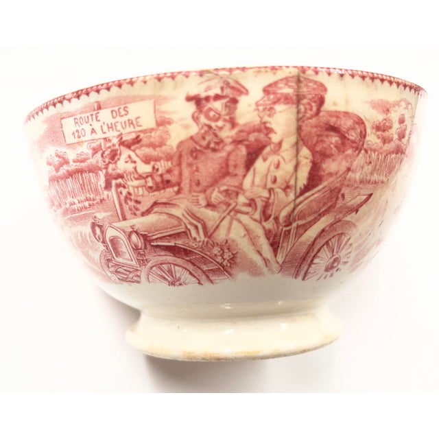 Rare antique Boch Freres, France, transferware bowl from Paris flea market. "The "AUTO" line by Boch Frères Keramis refers...