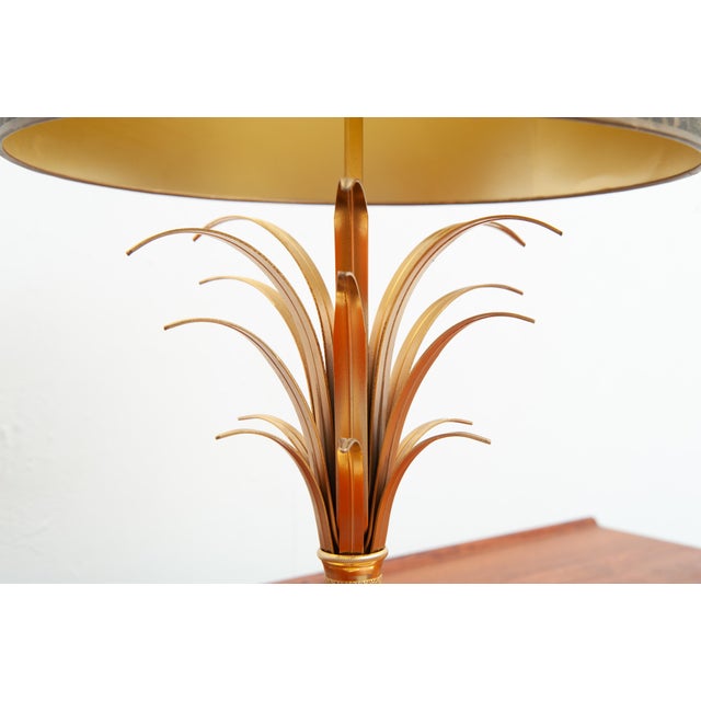 1970s Brass Palm Tree Table Lamp, 1970s For Sale - Image 5 of 7