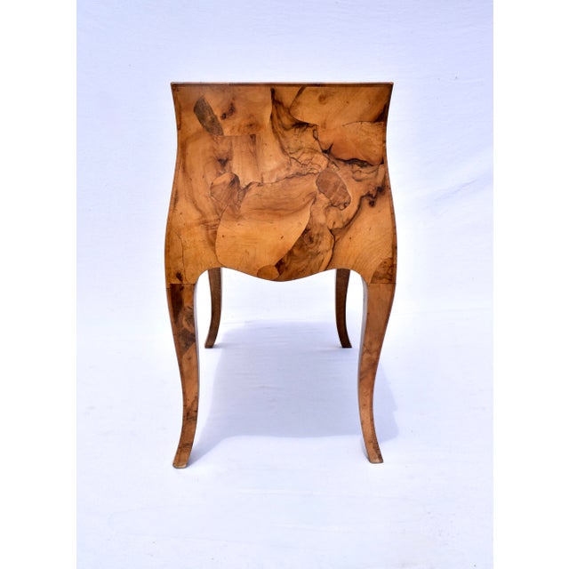 Wood Italian Oyster Burl Two Drawer Small Chest / Side Table For Sale - Image 7 of 11