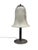 Tiny lamp from 1920s France with a beautiful molded glass shade. Base is forged iron with a blackened finish. Here with...