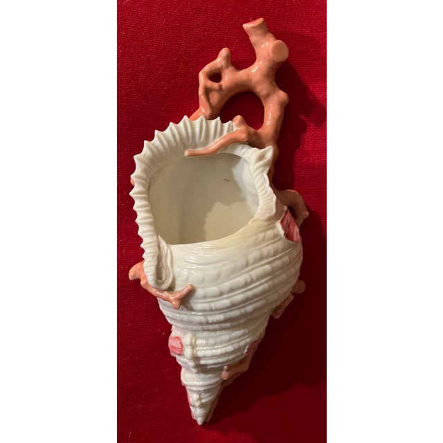 19th Century Antique 19th Century Royal Worcester Porcelain Conch Sea Shell & Coral Wall Pocket Vase For Sale - Image 5 of 12