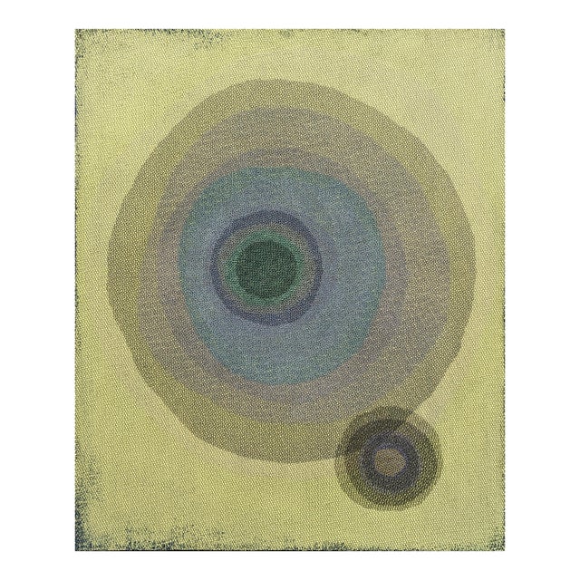 Orna Feinstein "Tree Spirit #83" Contemporary Green & Blue Toned Concentric Circle Abstract, 2023 For Sale