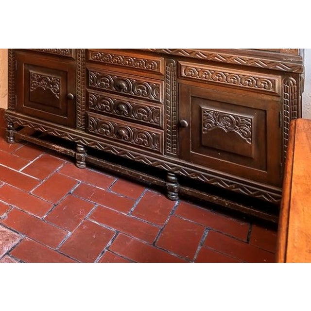Beautifully crafted solid mahogany cabinet made in Costa Rica in the early 1970s. This substantial two-piece piece...