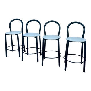 1980s Postmodern Memphis Era Italian Bar Stools - Set of 4 For Sale