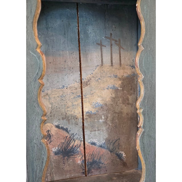 18th Century Italian Venetian Rococo Period Carved Polychrome Painted Wood Niche Shrine For Sale - Image 14 of 18