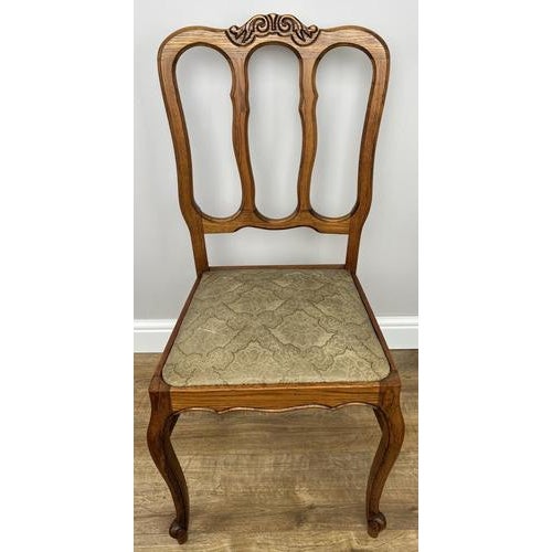 Gold Vintage French Dining Chairs in Oak, Set of 6 For Sale - Image 8 of 15