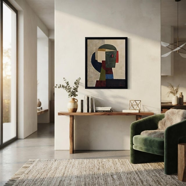 Le Veilleur, Original Contemporary Geometric Oil Painting by Sophie Dumont For Sale - Image 10 of 10