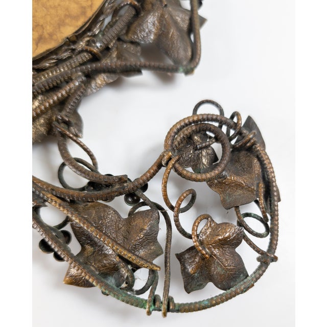19th Century Austrian Bronze Ivy Vine and Berry Motif Table Mirror Possibly by Bergman For Sale - Image 14 of 15