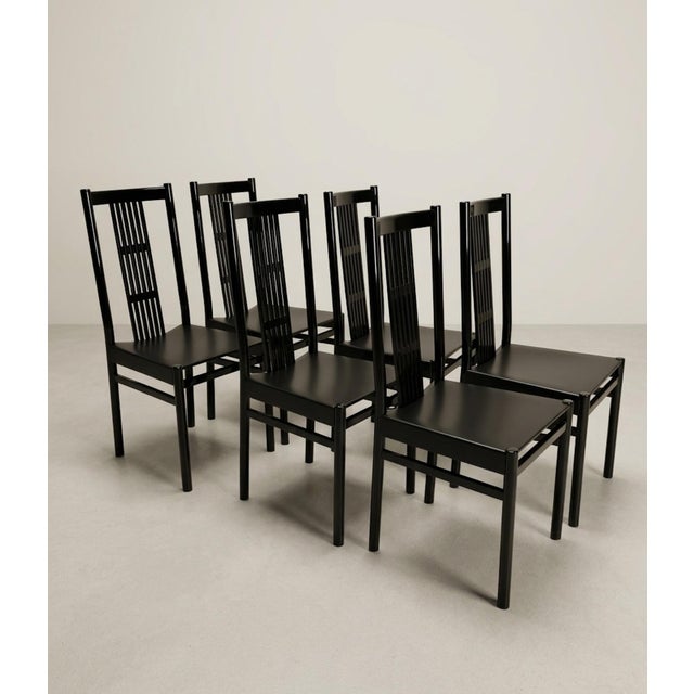 Vintage Laquered Dining Chairs, 1980s, Set of 6 For Sale - Image 4 of 16