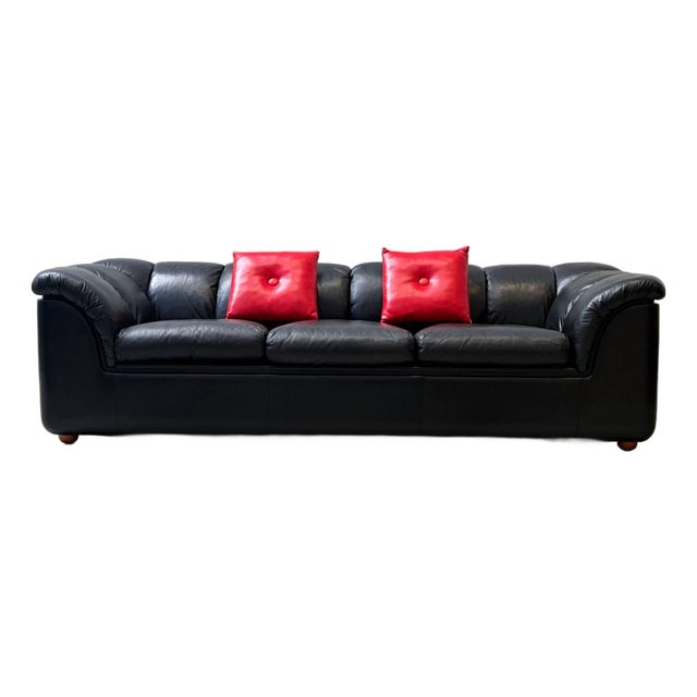 Leather Sofa from Poltrona Frau, Italy, 1970s For Sale