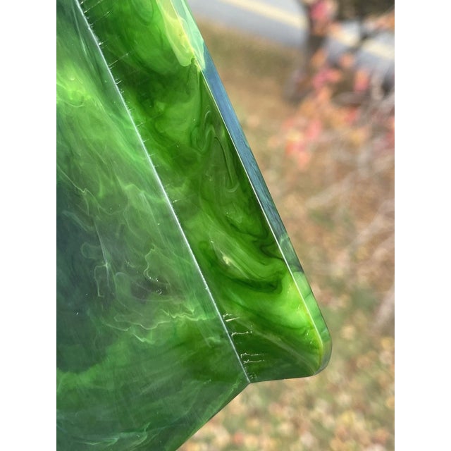 Mid- Century (112 Grams) Green Marbelized Swirl Catalin Bakelite Poker Card Deck Holder 20th C. For Sale - Image 17 of 18