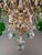 Brass 1940s Italian Rococo Revival Crystal Chandelier With Emerald Green Drops 6 Lights For Sale - Image 8 of 13