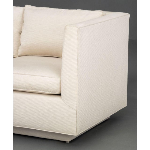 Textile Modern White Upholstered Sofa For Sale - Image 7 of 9