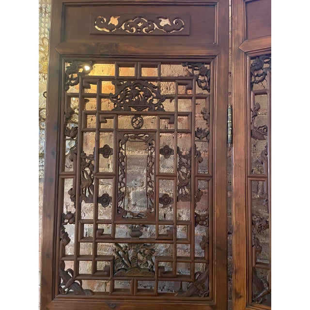 Mid 20th Century Mid 20th Century 2-Panel Asian Wooden Panels For Sale - Image 5 of 10