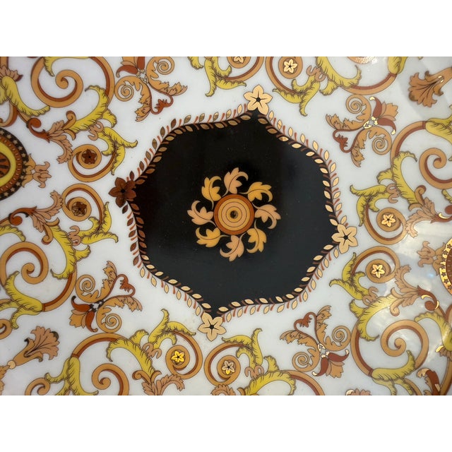 Classical Roman Rosenthal for Versace Porcelain Serving Plate With Matching Porcelain Handgrip Server For Sale - Image 3 of 11