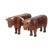 Mid-Century Folk Art Hand-Carved Wooden Bull Sculptures For Sale