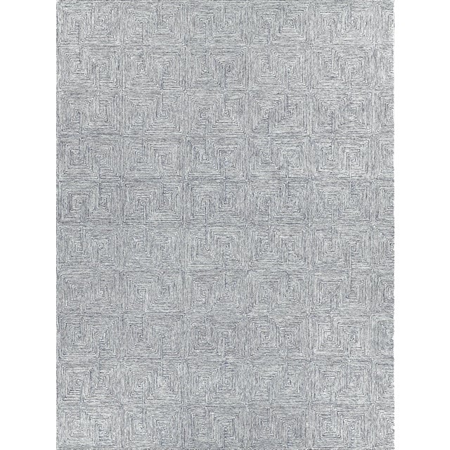 Textile Exquisite Rugs Caprice Tufted New Zealand Wool & Cotton Blue/Ivory Rug-12'X15' For Sale - Image 7 of 7