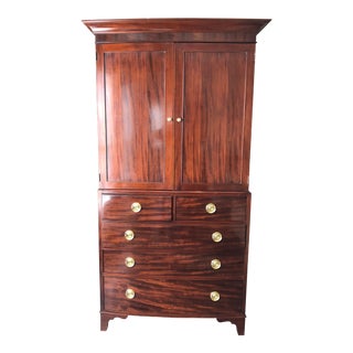 Baker Mahogany George III Linen Press For Sale