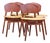 Jens Risom Model C-275 Mid Century Walnut Dining Chairs - Set of 4 For Sale