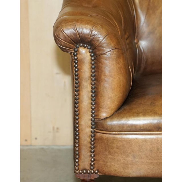 Brown Brown Leather Chesterfield Armchair from George Smith For Sale - Image 8 of 18
