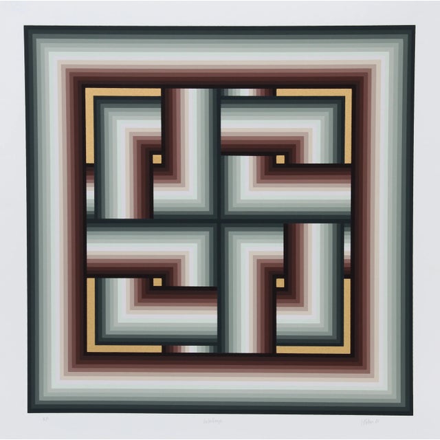 Artist: Jurgen Peters, German (1936 - ) Title: Interchange Year: 1982 Medium: Serigraph, signed and numbered in pencil...