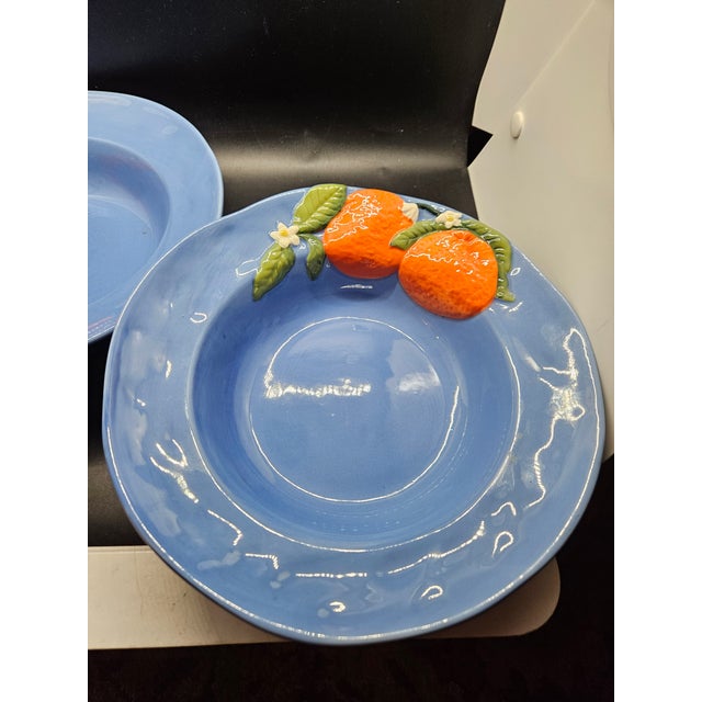 Set of Two, Anthropologie Citrus Orange Bowls, Spaghetti bowls, discontinued