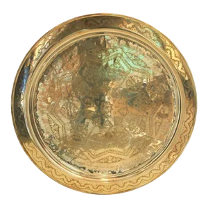 Circa 1900s Monumental Moroccan Brass Tray Platter
