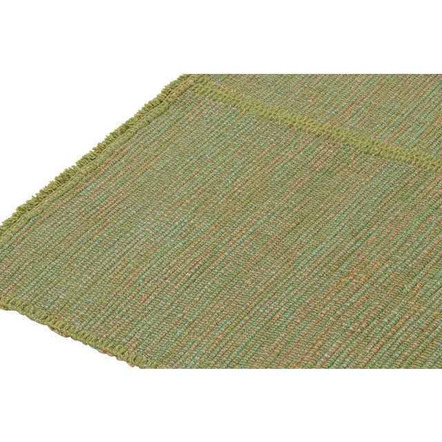 2010s 2010s Rug & Kilim’s Contemporary Kilim Rug in Green With Teal and Pink Accents For Sale - Image 5 of 8