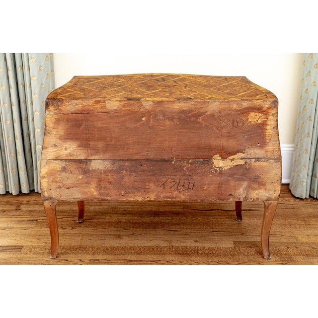 Wood Early 20th Century Pair of Italian Rococo Style Parquetry Commodes For Sale - Image 7 of 16
