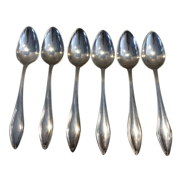 Sterling Silver Towle Demitasse Spoons Mary Chilton Pat 1912 - Set of 6 For Sale