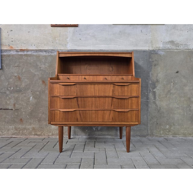 Mid-Century Danish Secretary in Teak, 1960s For Sale - Image 13 of 13