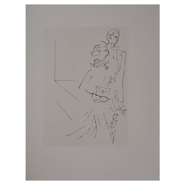 Jean Cocteau, The Ball of Count d'Orgel, The Count and His Wife, Original Engraving For Sale